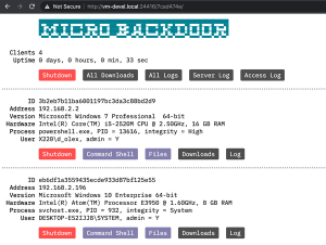 MicroBackdoor:– Small and convenient C2 tool for Windows targets.