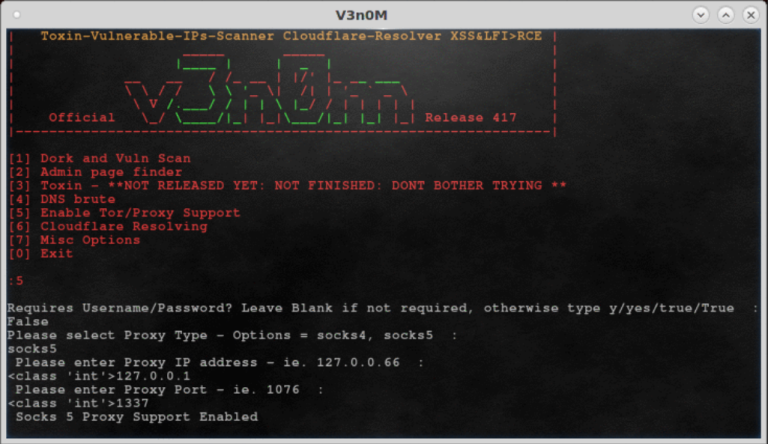 V3n0M-Scanner – Free and Open-source Vuln Scanner in Python